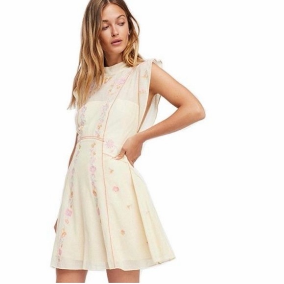 Free People Dresses & Skirts - New Free People Riviera Embroidered Mesh Mini Dress